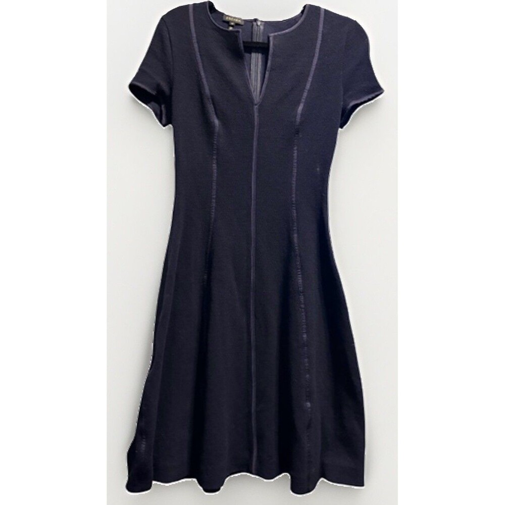 Escada Navy Blue Extra Virgin Wool Women’s Dress Size 6 / 8 EU 38 Style 502691